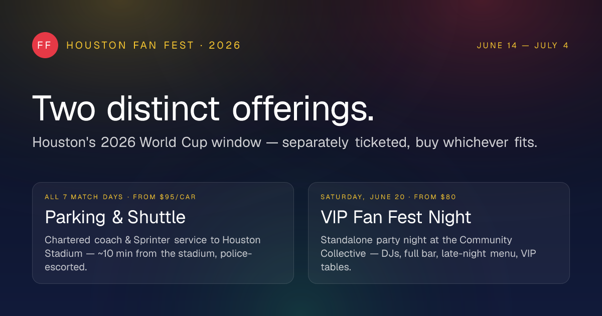 VIP Fan Fest Night — Saturday, June 20 · The Collective | Houston Fan ...